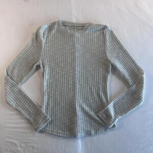 Intimately Free People Women's Grey Long Sleeve Ribbed Knit Blouse Size XS NWOT